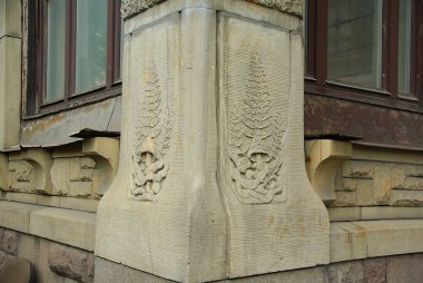 Lidval konut, St. Petersburg Kamennoostrovsky Avenue, açı taş cephe parçası