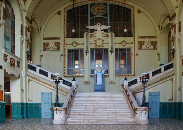 Fragmento Del Interior Estación Vitebsk San Petersburgo Escalera Principal Vestíbulo — Foto de Stock