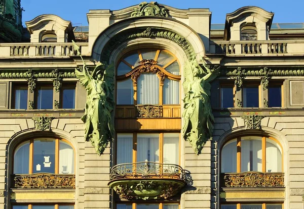 Fragment Projektu Architektonicznego Fasady Stylu Art Nouveau Domu Piosenkarki Sankt — Zdjęcie stockowe