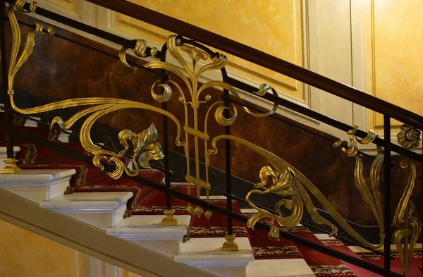 Részlet Építészeti Tervezés Lépcsőház Énekes Házban Petersburg Art Nouveau Stílusban — Stock Fotó