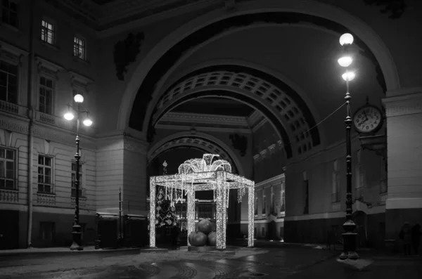 Décoration Noël Saint Pétersbourg Arche État Major Général Place Palais — Photo
