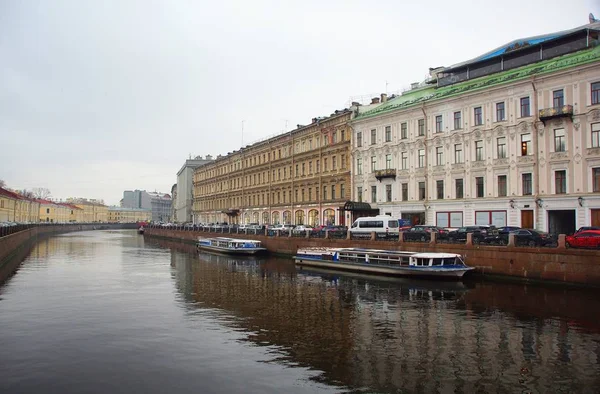 Autumn Gloomy Morning Petersburg Moika Embankment — Stock Photo, Image