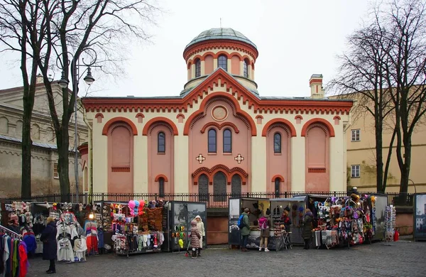 Ziua Iarnă Biserica Numele Sfântului Martir Paraskeva Pyatnitsa Din Vilnius — Fotografie, imagine de stoc