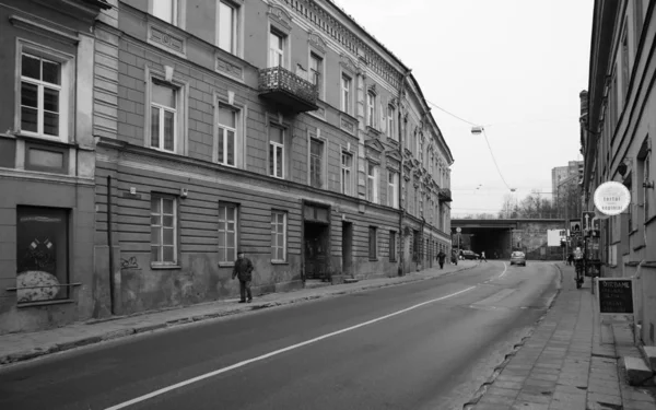 Janeiro Dia Inverno Uma Rua Velho Vilnius — Fotografia de Stock