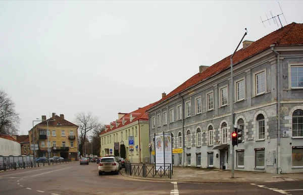 Januari Winterdag Een Straat Van Het Oude Vilnius — Stockfoto