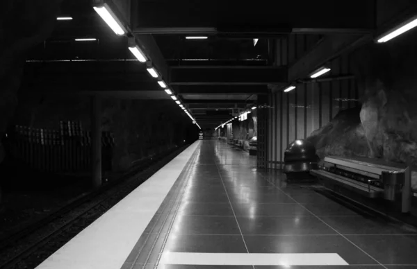 Estación Skogen Vastra Del Metro Estocolmo Suecia — Foto de Stock