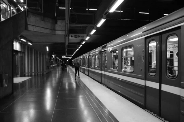 Estación Skogen Vastra Del Metro Estocolmo Suecia —  Fotos de Stock
