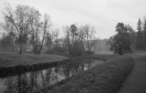 Bir sonbahar sabahı Pavlovsk Parkta yürümek — Stok fotoğraf