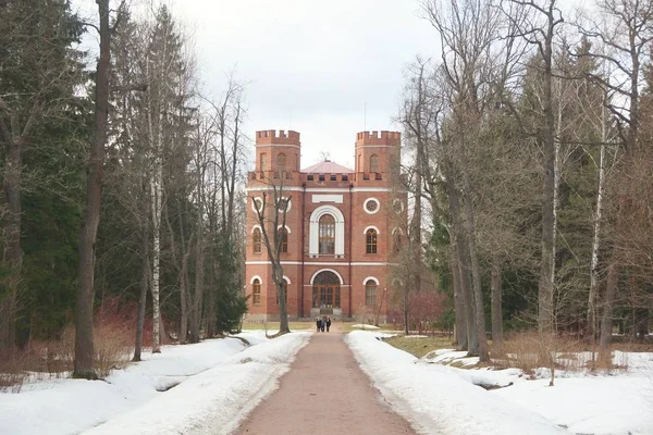 Caminata de marzo en Alexandrovsky Park en Tsarskoe Selo — Foto de Stock