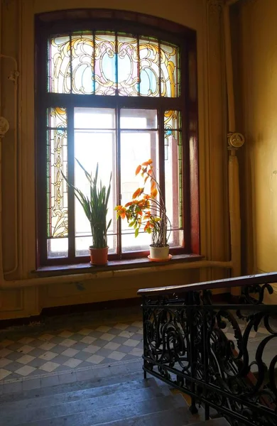 Жилой дом Баки в стиле модерн на Кирочной улице в Санкт-Петербурге, интерьер главной лестницы — стоковое фото