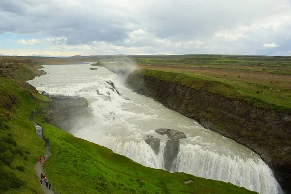 古德尔福斯瀑布是冰岛金戒指的魅力所在 — 图库照片