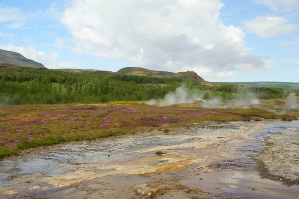 Geysers in the Haukadalur valley — Stock Photo, Image