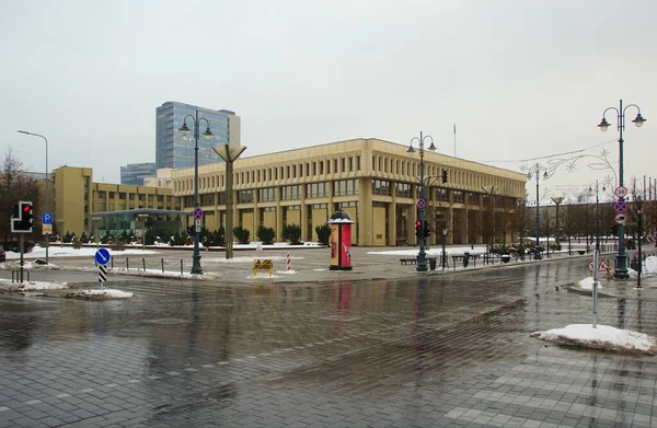 Vista Ciudad Del Centro Ciudad Paseo Invierno Arquitectura Capital — Foto de Stock