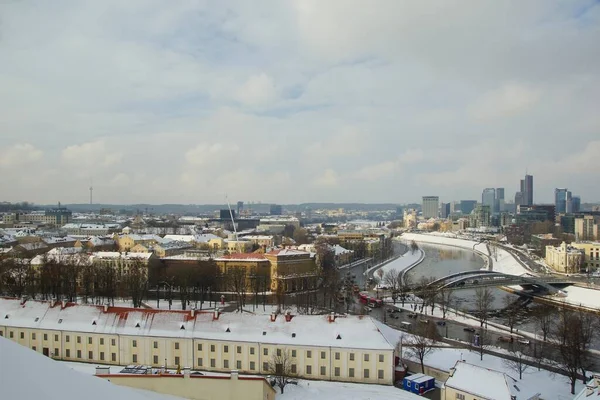 Stadtblick Vom Turm Der Alten Burg Winterspaziergang Und Die Architektur — Stockfoto