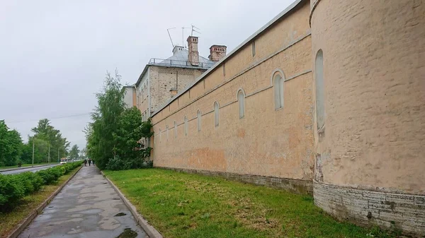 Tsarskoye Selo皇家救生员步兵团前兵营 一座住宅建筑立面装饰的碎片 — 图库照片