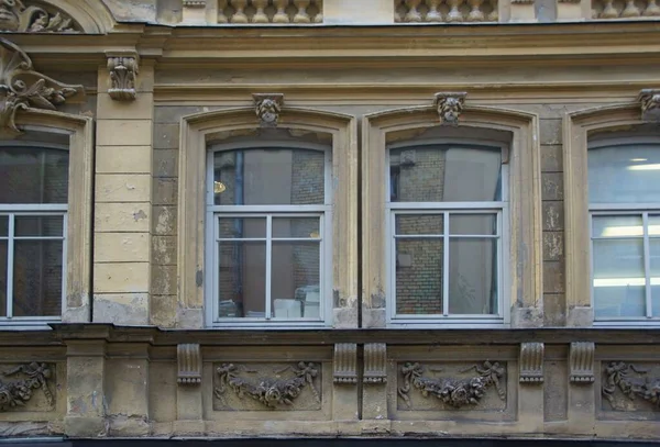 Ein Fragment Der Architektonischen Gestaltung Der Fassade Stil Des Nördlichen — Stockfoto