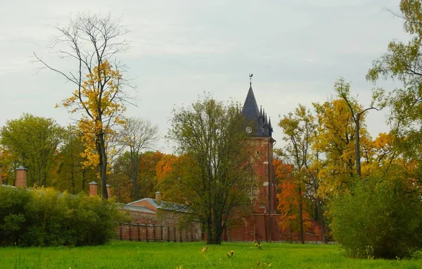 Soirée Ensoleillée Automne Chaude Promenade Dans Parc Alexander Tsarskoye Selo — Photo