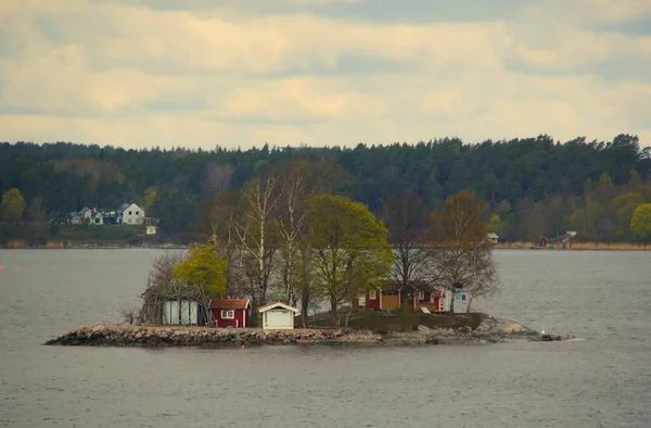 Охолоджений Весняний Ранок Пором Столиці Швеції — стокове фото