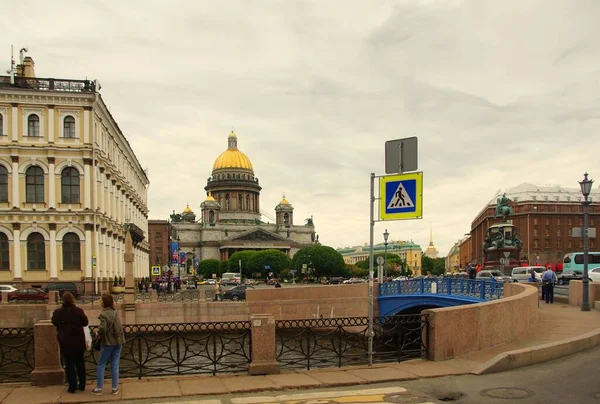 Літній День Цікаві Екскурсії Місті Собор Святого Ісаака Блакитний Міст — стокове фото