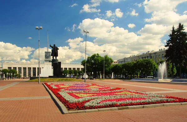 Dia Verão Uma Excursão Interessante Cidade Lenin Square Finlândia Station — Fotografia de Stock