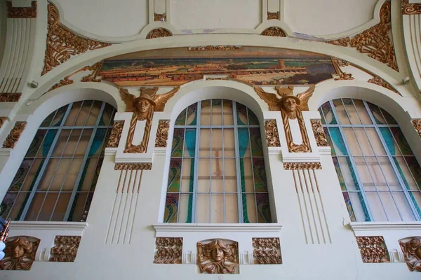 Fragmento Interior Histórico Estilo Art Nouveau Estação Vitebsky — Fotografia de Stock