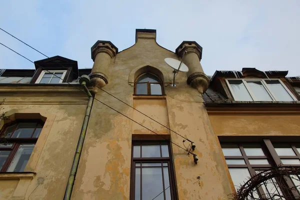 Stadtblick Vom Turm Der Alten Burg Winterspaziergang Und Die Architektur — Stockfoto