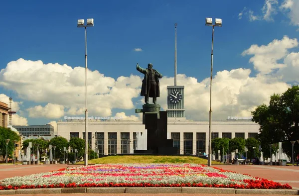 Dia Verão Uma Excursão Interessante Cidade Lenin Square Finlândia Station — Fotografia de Stock