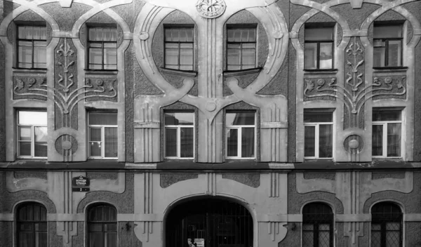 Edificio Art Nouveau Calle Volodya Yermak Casa Fragmento Fachada Entrada —  Fotos de Stock