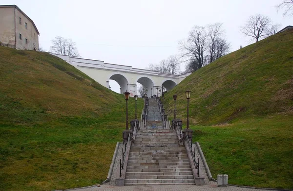 Мрачный Зимний День Прогулка Историческому Городу — стоковое фото