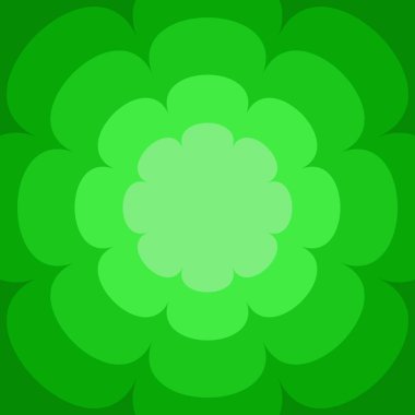 Yeşil Tonlar Arkaplanındaki Soyut Çiçek Çiçeği. Vektör resimleme şablonu