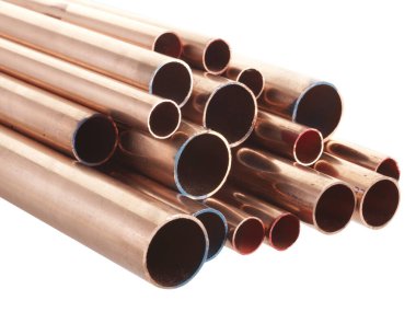 metal boru üzerine beyaz izole