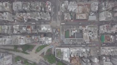 Kowloon, Sham Shui Po, üzerinde hava görünümünü Hong Kong'da kalabalık ve meşgul günlük dosyasına kaydet