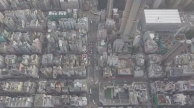 Kowloon, Sham Shui Po, üzerinde hava görünümünü Hong Kong'da kalabalık ve meşgul günlük dosyasına kaydet