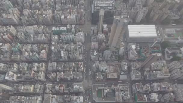 Vista Aérea Sobre Kowloon Sham Shui Hong Kong Lleno Gente — Vídeos de Stock