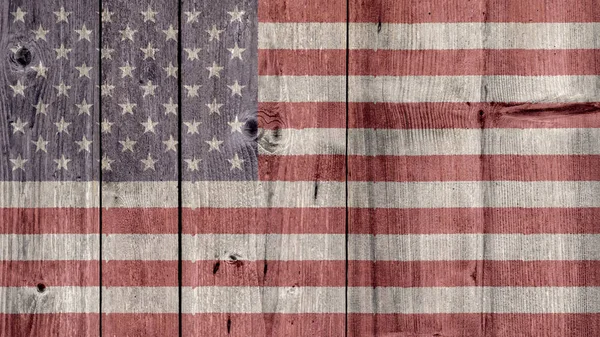 Usa Politics News Concept Stars Stripes Flag Wooden Fence — Stock Photo, Image
