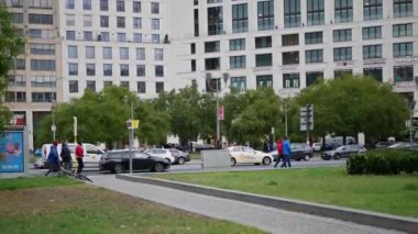 360 derece Panorama zaman atlamalı Leipziger Platz Meydanı, Berlin, Almanya