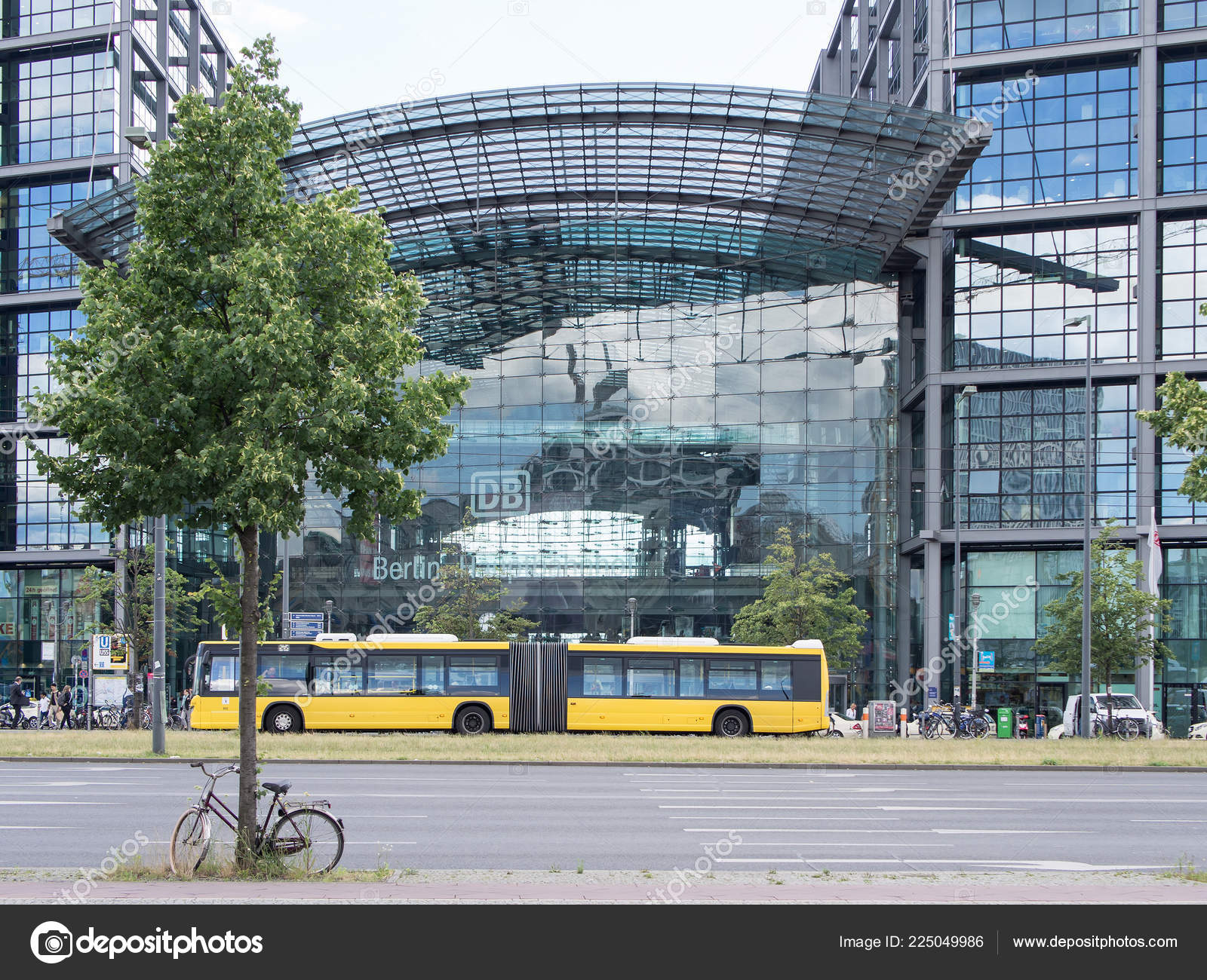 Bus At The Entrance Of Berlin Hauptbahnhof Meaning Berlin Central Station In German Language Stock Editorial Photo C Cbies