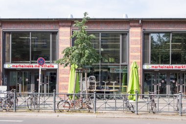 BERLIN, GERMANY - JULY 9, 2017: Marheineke Markthalle Market In Berlin-Kreuzberg