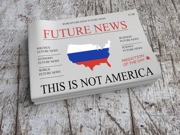 Future News US Russia Economy Newspaper: USA Being Russian, 3d illustration — Stock Photo, Image