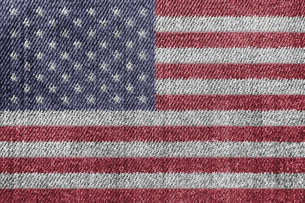 USA Textile Industry Or Politics Concept: US Flag Denim Jeans