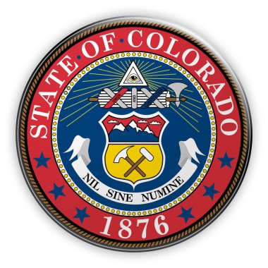 Rozet bizi mühür Colorado Eyaleti 3d çizim