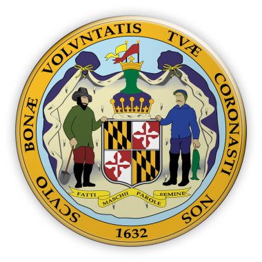 Rozet bizi devlet mührü Maryland 3d çizim