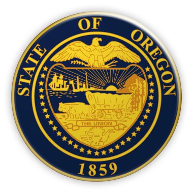 Badge US State Seal Oregon 3d illustration clipart