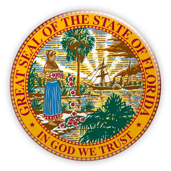 Σήμα μας κρατική σφραγίδα Φλόριντα 3d απεικόνιση — Φωτογραφία Αρχείου