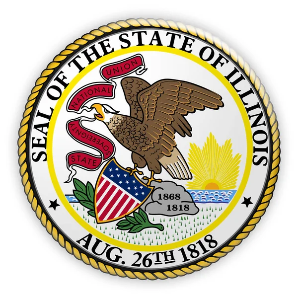 Badge US State Seal Illinois 3d illustration