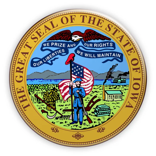 Badge US State Seal Iowa 3d illustration