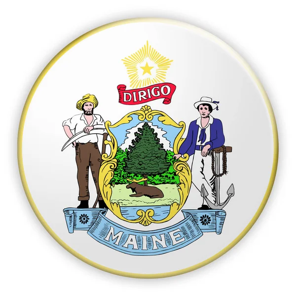 Badge US State Seal Maine 3d illustration
