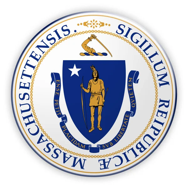 Badge US State Seal Massachusetts 3d illustration