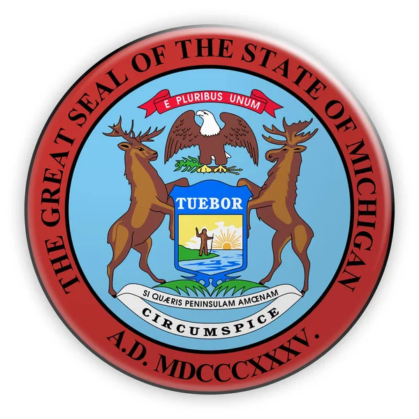 Emblema US State Seal Michigan ilustração 3d — Fotografia de Stock