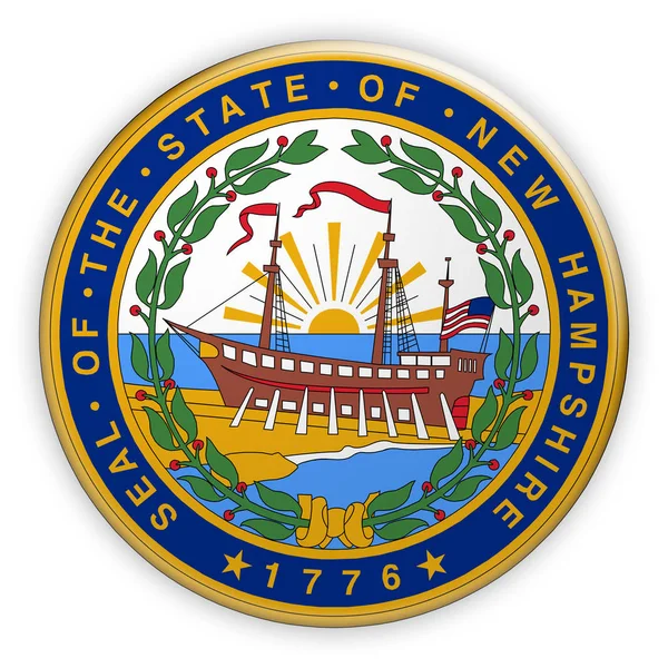 Badge US State Seal New Hampshire 3d illustrazione — Foto Stock